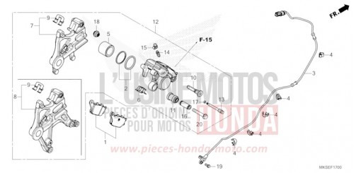 ETRIER DE FREIN ARRIERE CRF1100AM de 2021